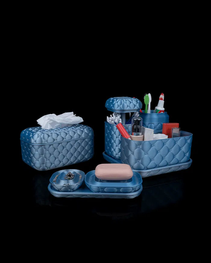 Bain de Luxe – Kit Salle de Bain (Motif Capitonné)