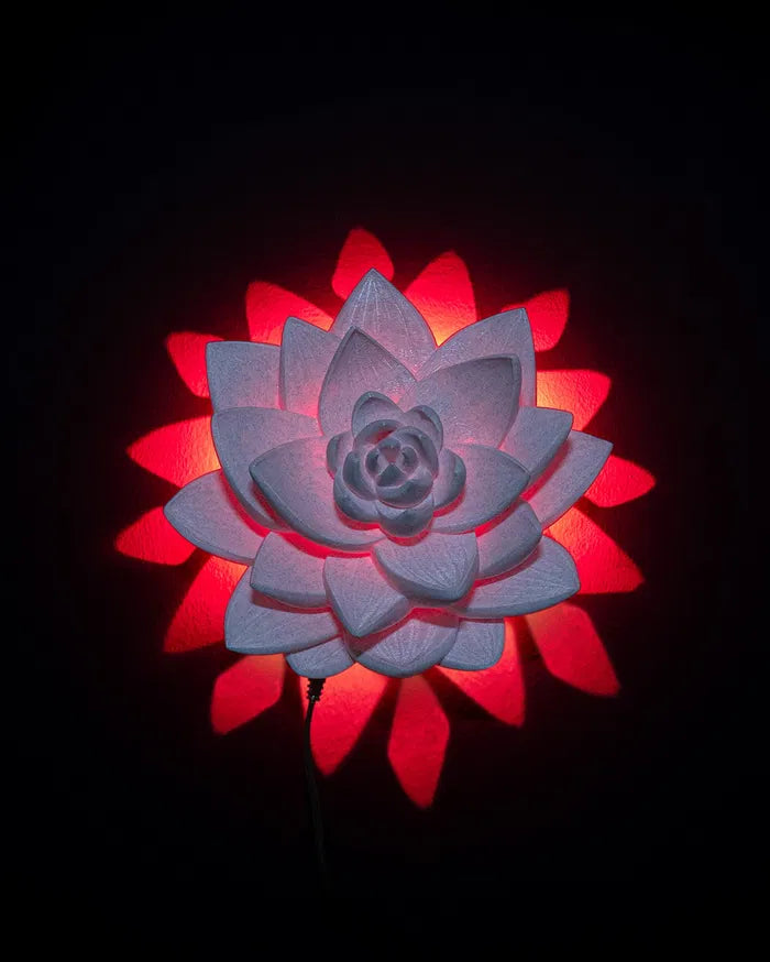 Lotus Lumineux – Lampe Murale Zen en Impression 3D
