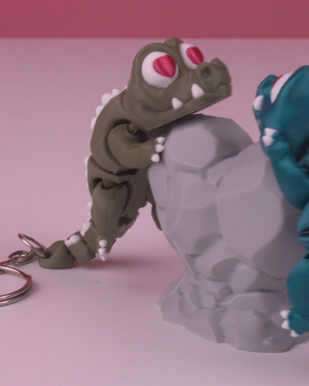 Porte-clés Couple Crocodiles – Chomp Mates (Duo Magnétique avec Support)