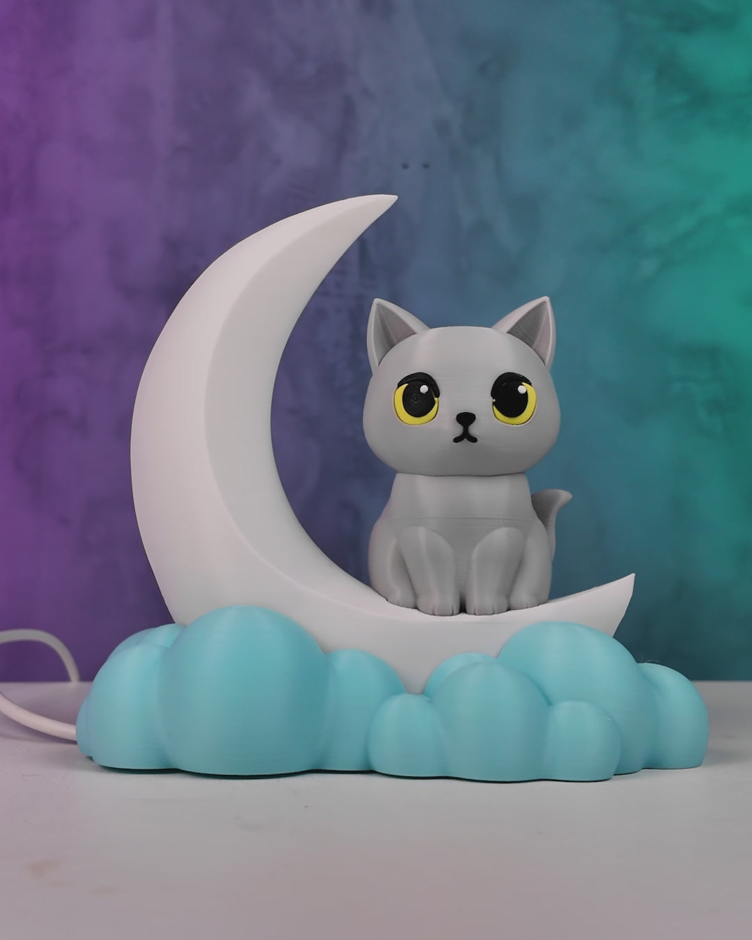 Lampe Chat Lune 3D