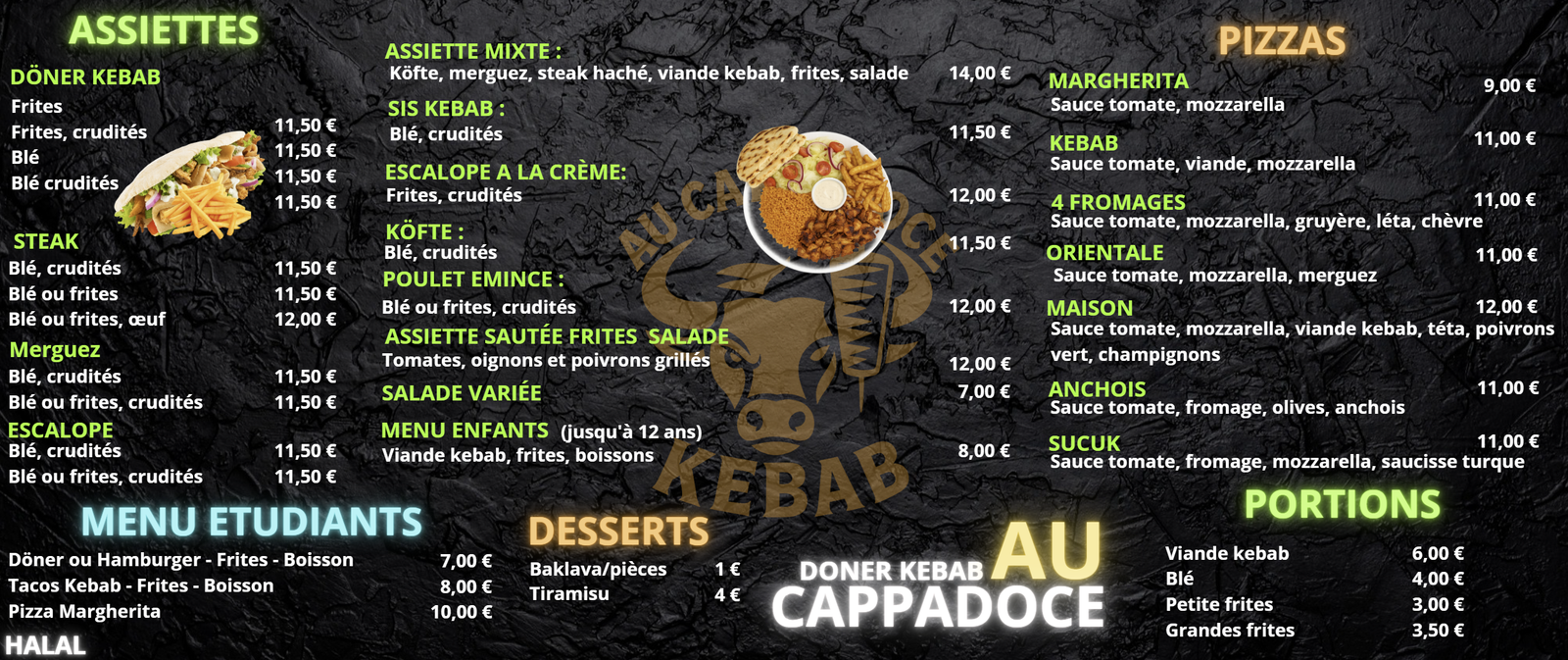 Écran digital menu restaurant 1